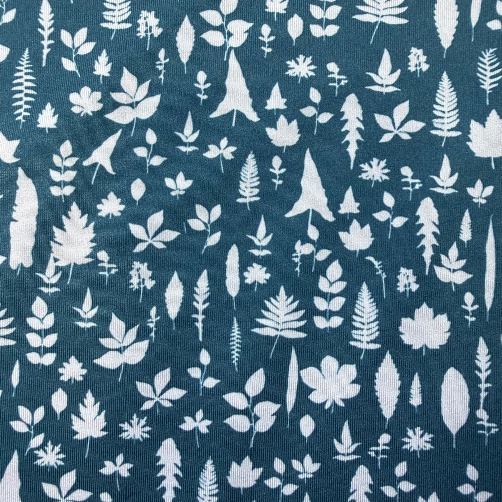 Greyson Mens Teal Blue Botanical Leaf Print Golf Polo Shirt Flag Logo size L - Picture 3 of 10